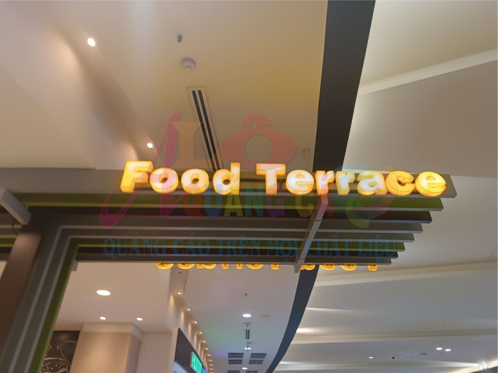 Thi công chữ nổi mica led Food Terrace tại AEON MALL Tân Phú